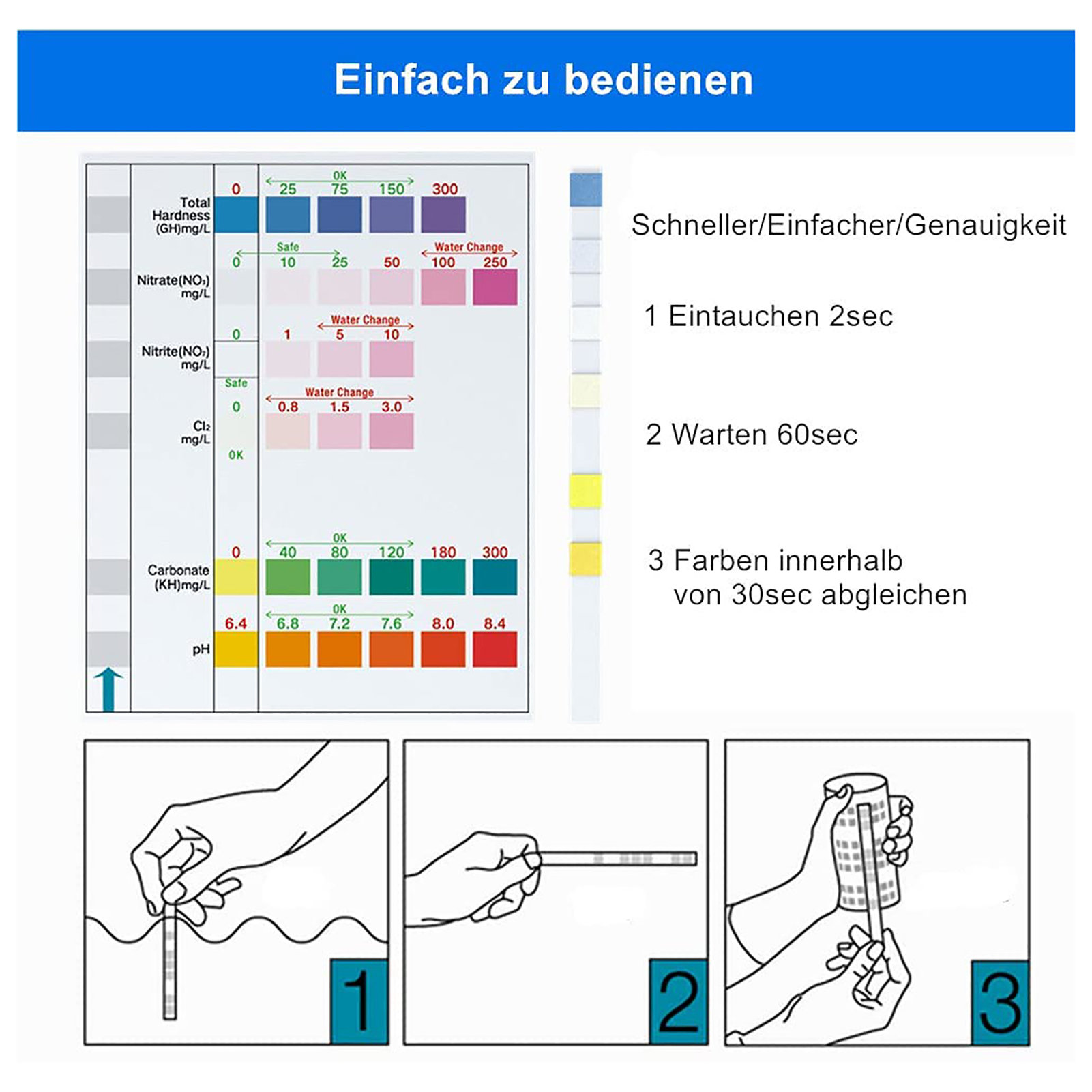 100 pz 6-in-1 Test di Qualità  - Water Testing Kit recensione e prezzo